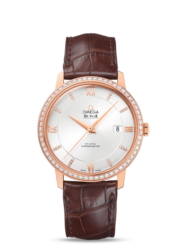 Omega De Ville Prestige Co-Axial 39.5 Red Gold / Silver / Diamond